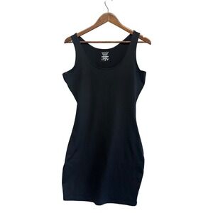 ASSETS by SPANX Women Size 1X Tank Shapewear Dress Mini Bodycon Black Sleeveless